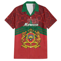 Personalized Morocco Independence Day Family Matching Off The Shoulder Long Sleeve Dress and Hawaiian Shirt 1956 Proud Islamic Pattern - Wonder Print Shop