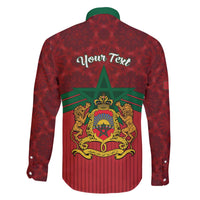 Personalized Morocco Independence Day Family Matching Off The Shoulder Long Sleeve Dress and Hawaiian Shirt 1956 Proud Islamic Pattern - Wonder Print Shop