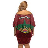 Personalized Morocco Independence Day Family Matching Off Shoulder Short Dress and Hawaiian Shirt 1956 Proud Islamic Pattern - Wonder Print Shop