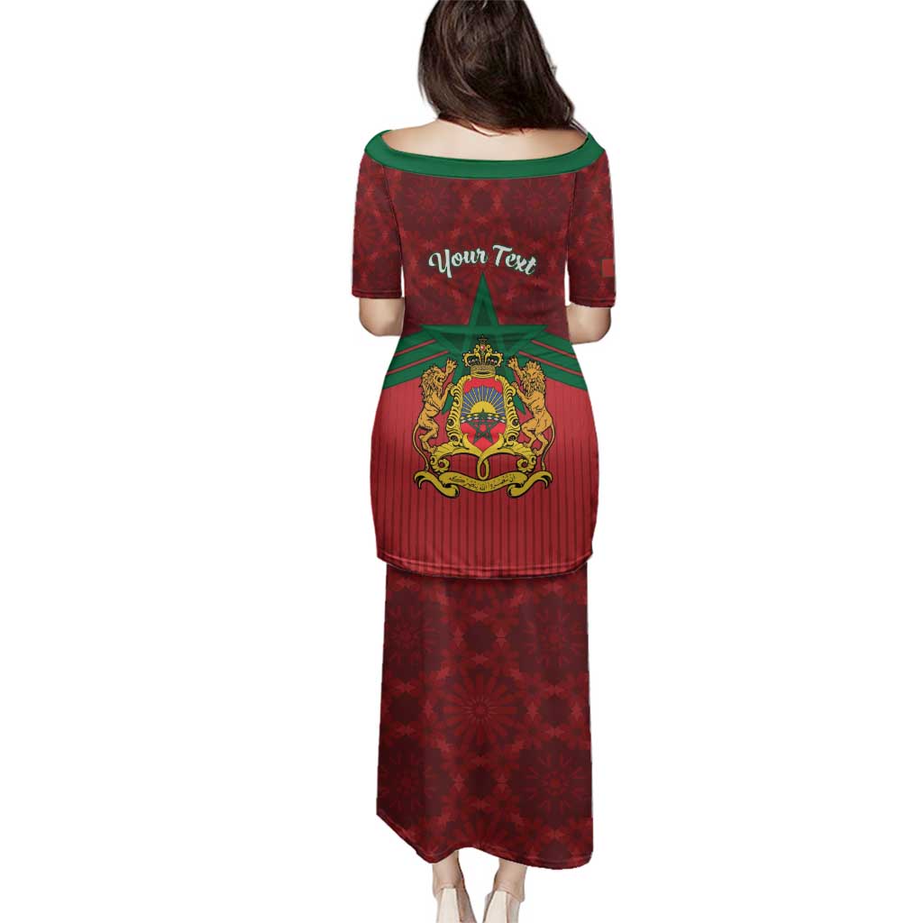 Personalized Morocco Independence Day Family Matching Puletasi and Hawaiian Shirt 1956 Proud Islamic Pattern - Wonder Print Shop