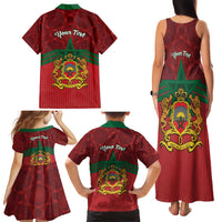 Personalized Morocco Independence Day Family Matching Tank Maxi Dress and Hawaiian Shirt 1956 Proud Islamic Pattern - Wonder Print Shop