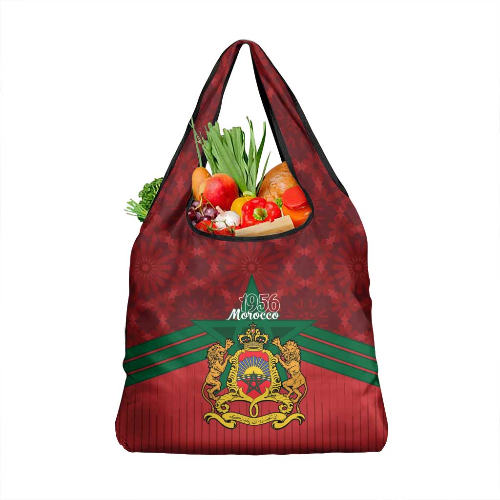 Morocco Independence Day Grocery Bag 1956 Proud Islamic Pattern LT14