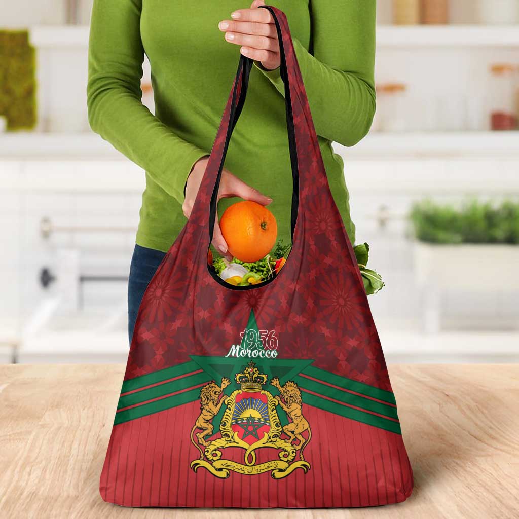 Morocco Independence Day Grocery Bag 1956 Proud Islamic Pattern LT14