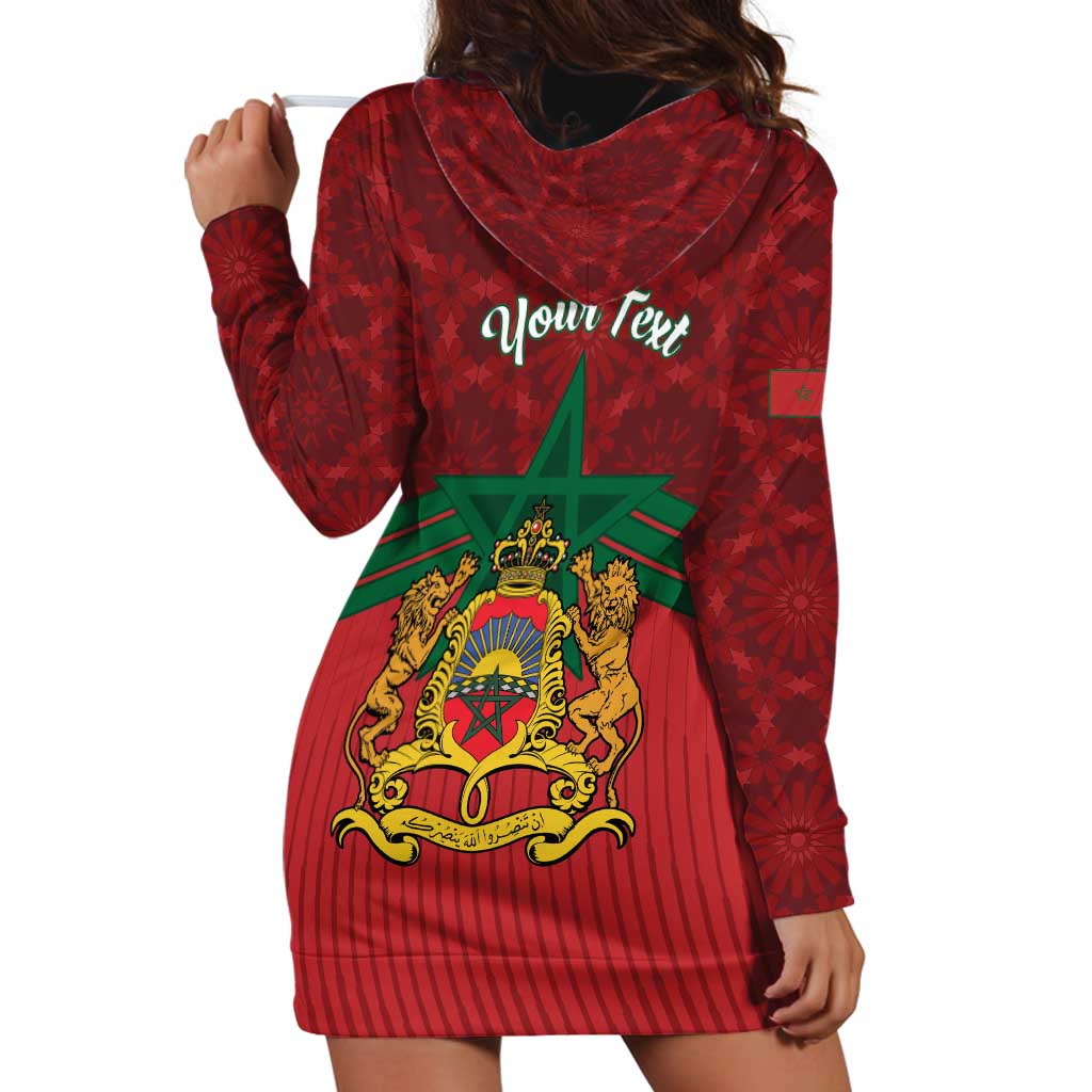 Personalized Morocco Independence Day Hoodie Dress 1956 Proud Islamic Pattern - Wonder Print Shop