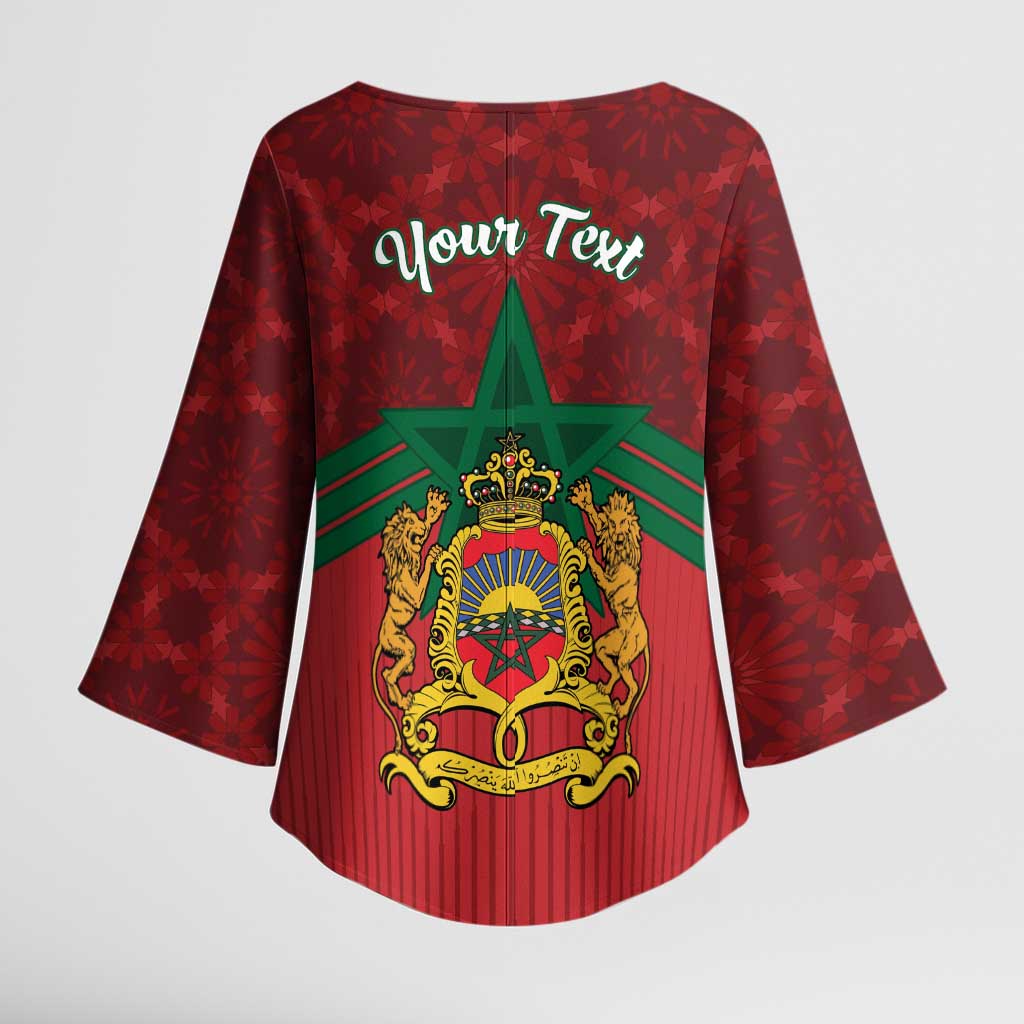 Personalized Morocco Independence Day Kimono Sleeve Blouse 1956 Proud Islamic Pattern - Wonder Print Shop