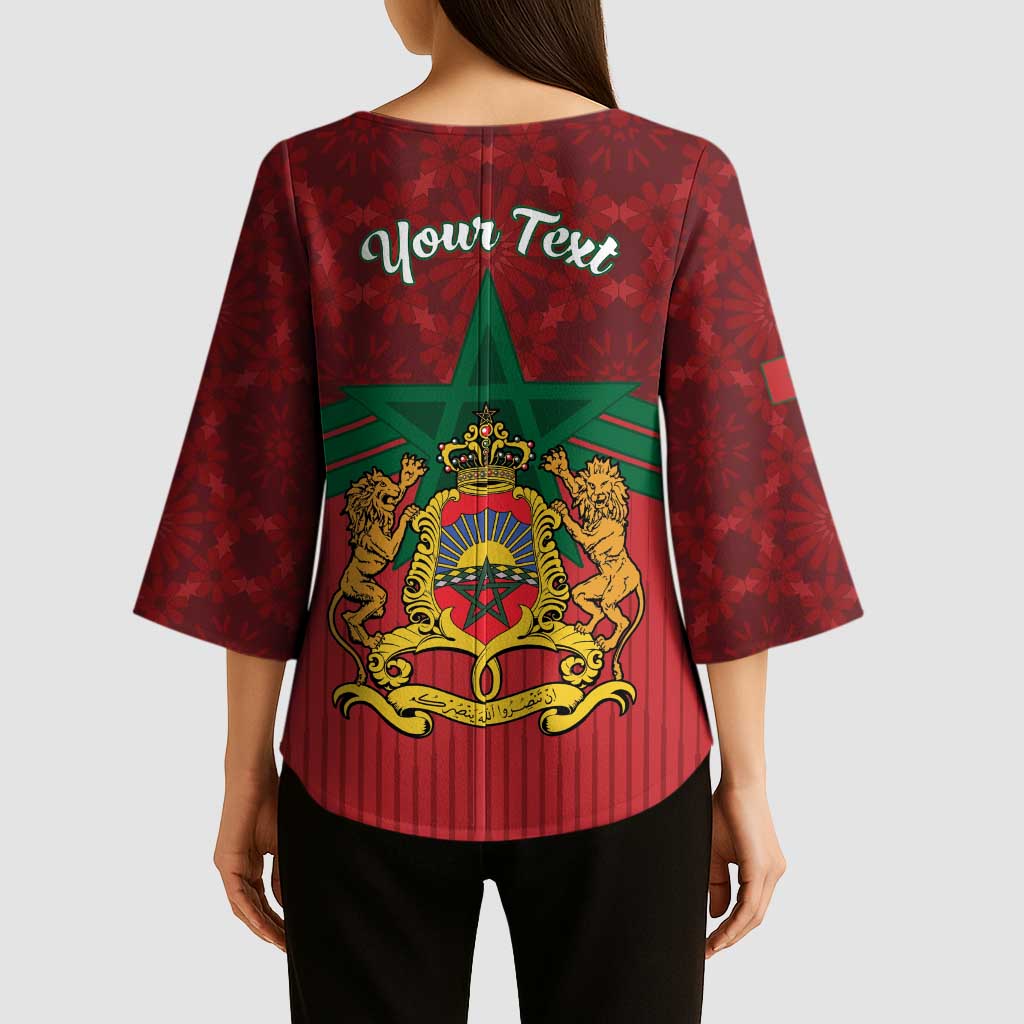 Personalized Morocco Independence Day Kimono Sleeve Blouse 1956 Proud Islamic Pattern - Wonder Print Shop