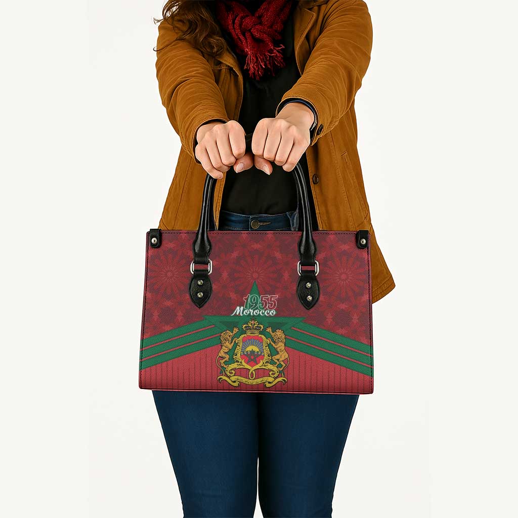 Morocco Independence Day Leather Bag 1956 Proud Islamic Pattern - Wonder Print Shop