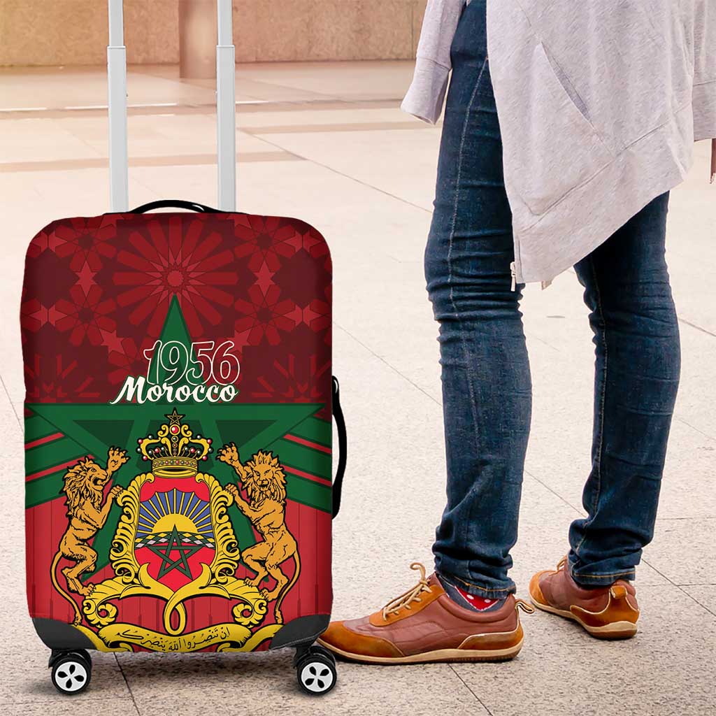 Morocco Independence Day Luggage Cover 1956 Proud Islamic Pattern LT14