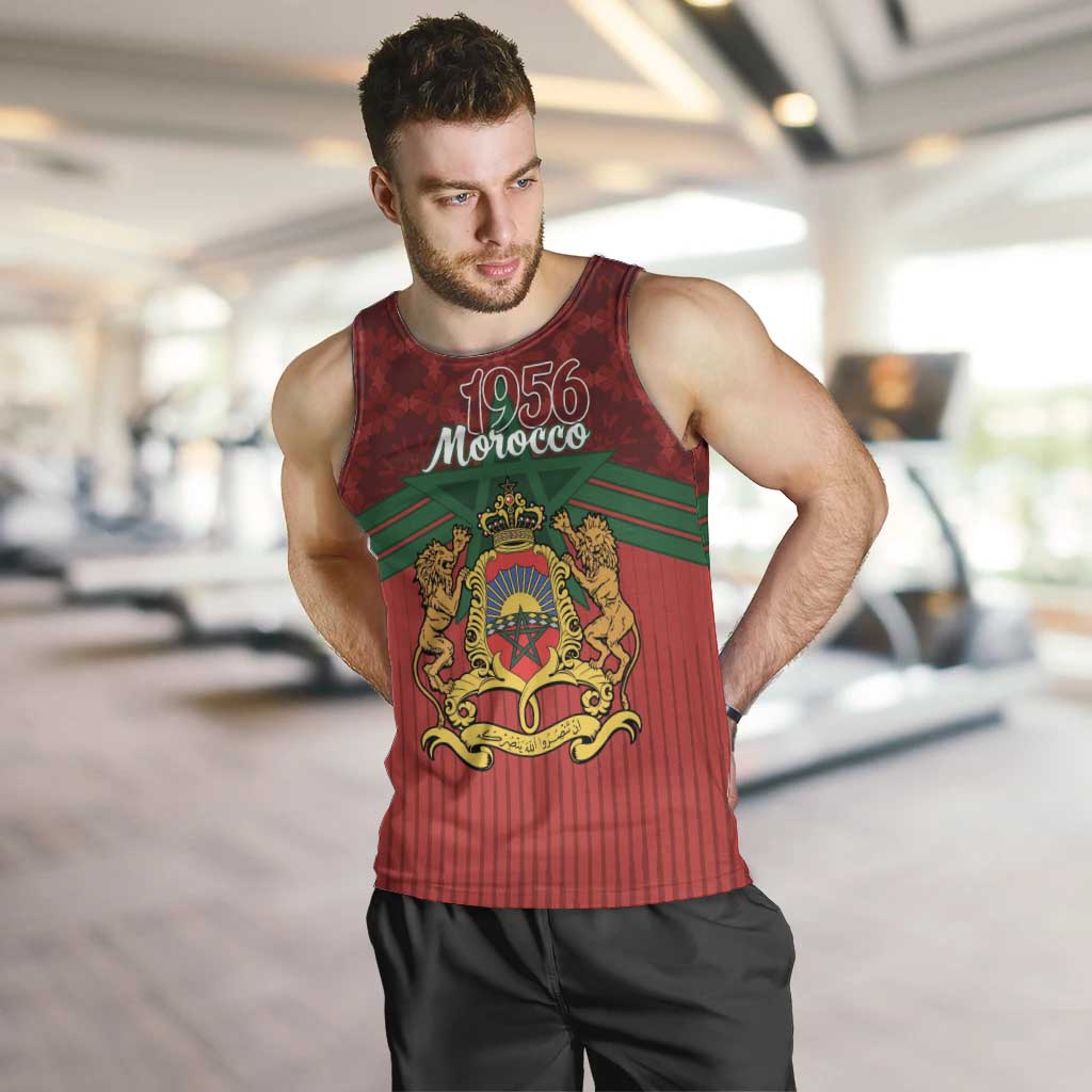 Personalized Morocco Independence Day Men Tank Top 1956 Proud Islamic Pattern - Wonder Print Shop