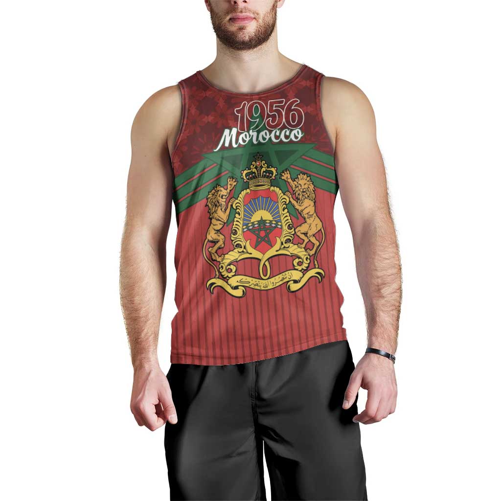 Personalized Morocco Independence Day Men Tank Top 1956 Proud Islamic Pattern - Wonder Print Shop