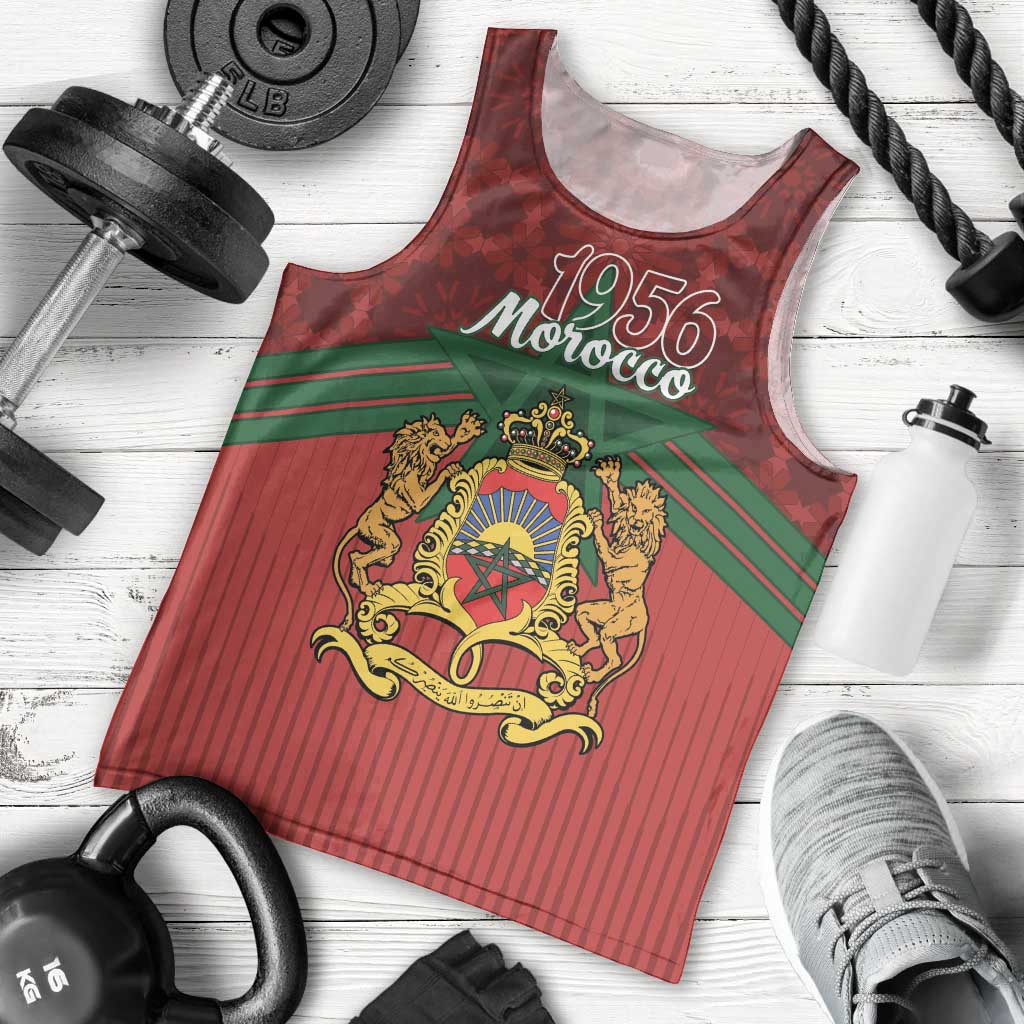 Personalized Morocco Independence Day Men Tank Top 1956 Proud Islamic Pattern - Wonder Print Shop