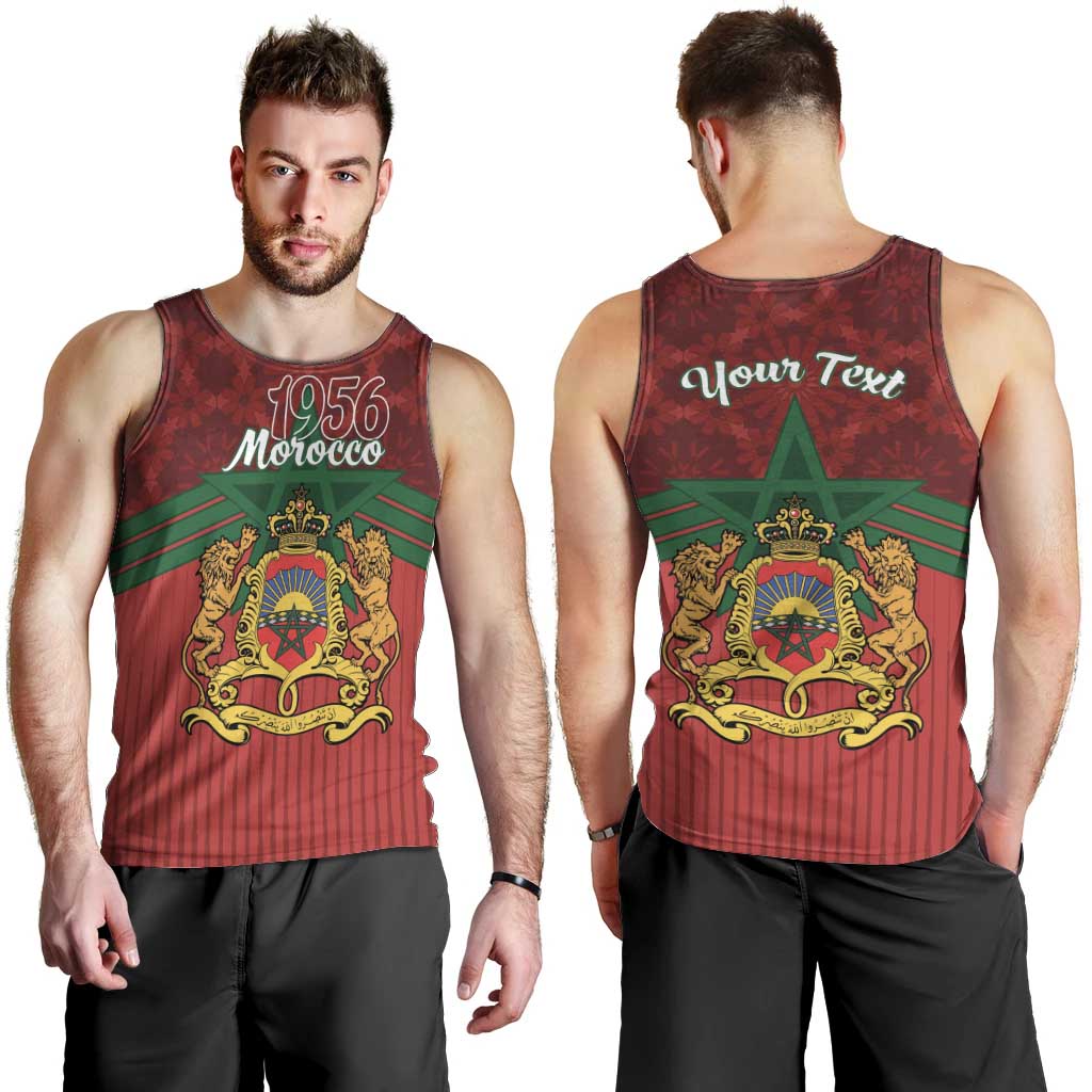 Personalized Morocco Independence Day Men Tank Top 1956 Proud Islamic Pattern - Wonder Print Shop
