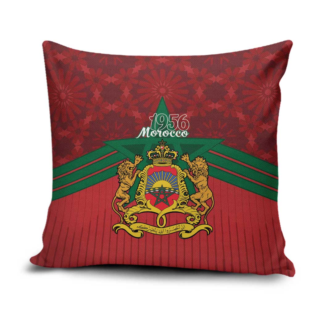 Morocco Independence Day Pillow Cover 1956 Proud Islamic Pattern - Wonder Print Shop