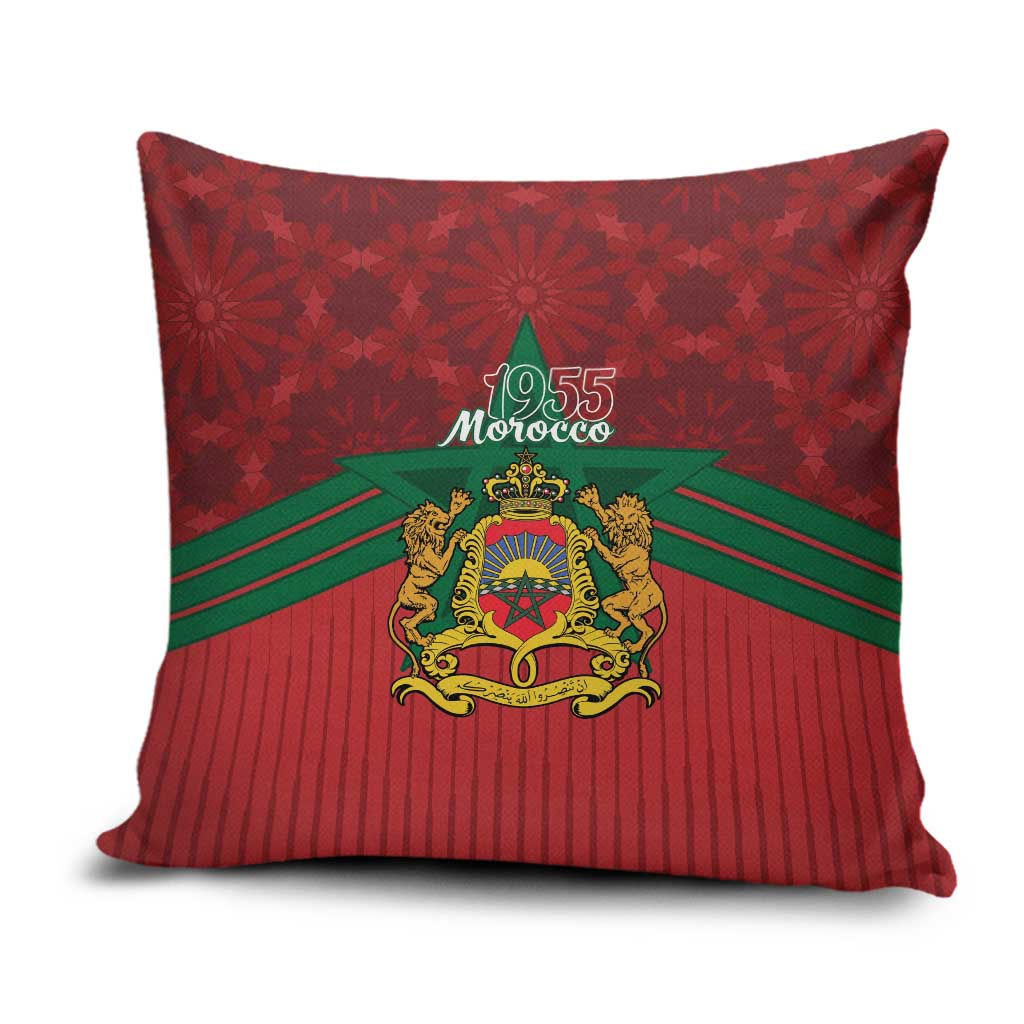 Morocco Independence Day Pillow Cover 1956 Proud Islamic Pattern - Wonder Print Shop