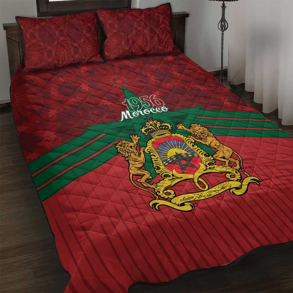 Morocco Independence Day Quilt Bed Set 1956 Proud Islamic Pattern - Wonder Print Shop