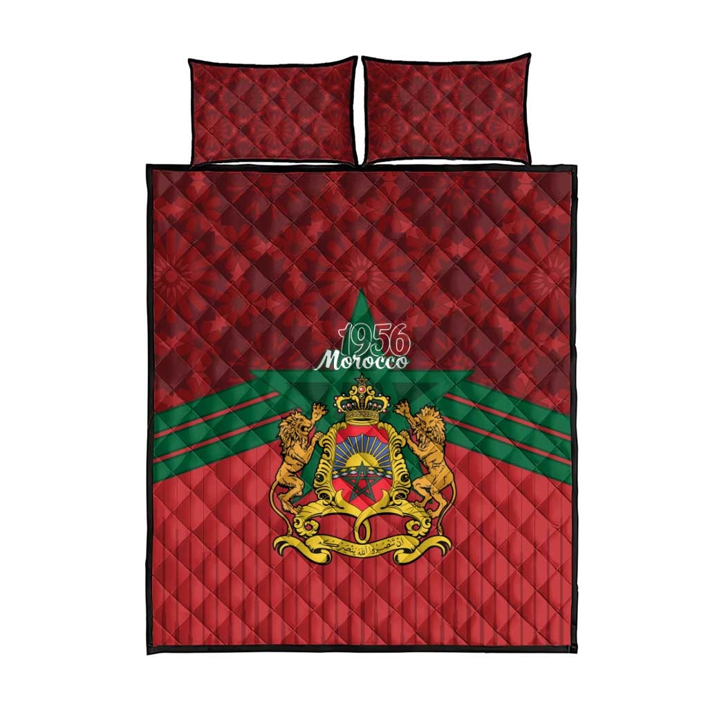 Morocco Independence Day Quilt Bed Set 1956 Proud Islamic Pattern LT14