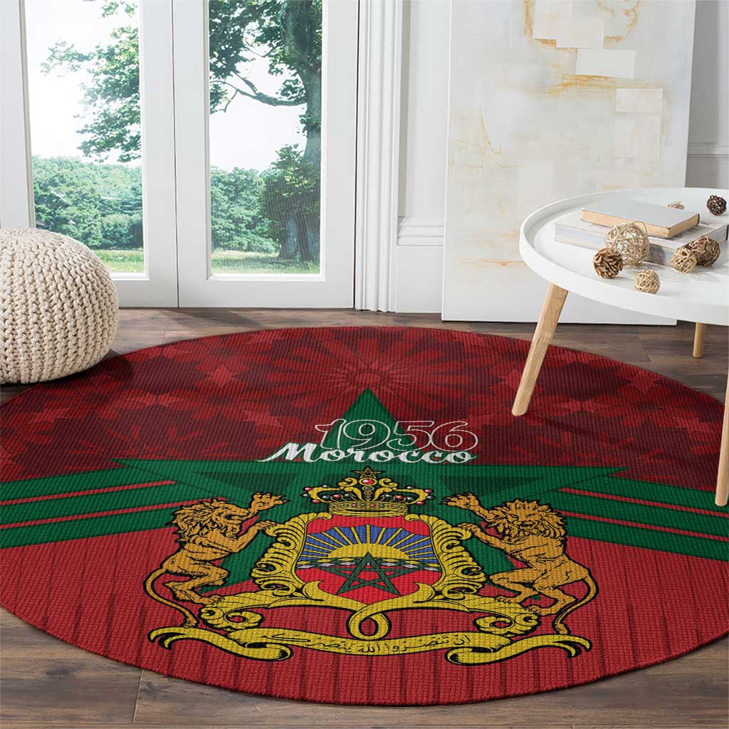 Morocco Independence Day Round Carpet 1956 Proud Islamic Pattern LT14