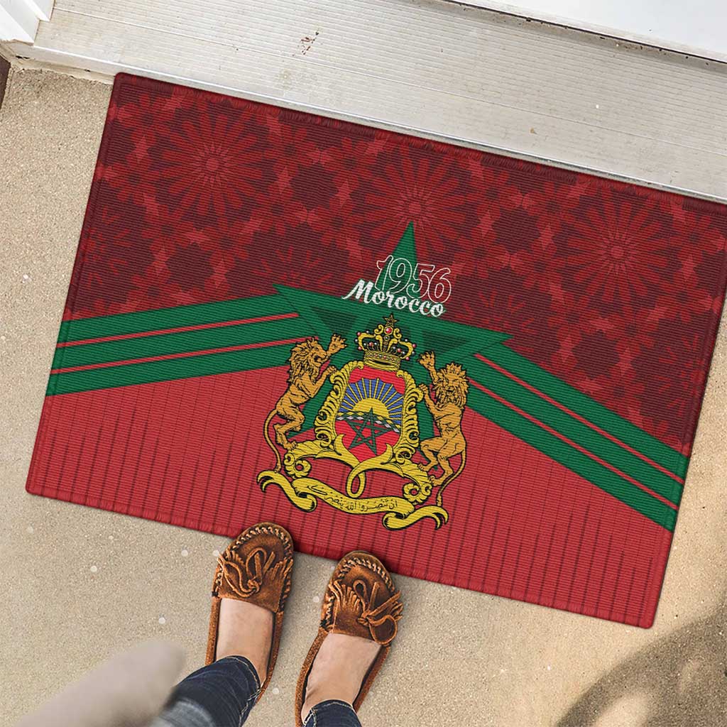 Morocco Independence Day Rubber Doormat 1956 Proud Islamic Pattern LT14