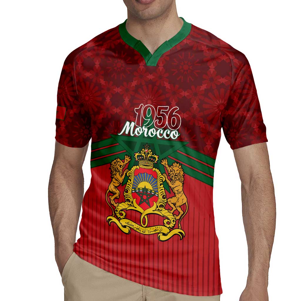 Personalized Morocco Independence Day Rugby Jersey 1956 Proud Islamic Pattern - Wonder Print Shop