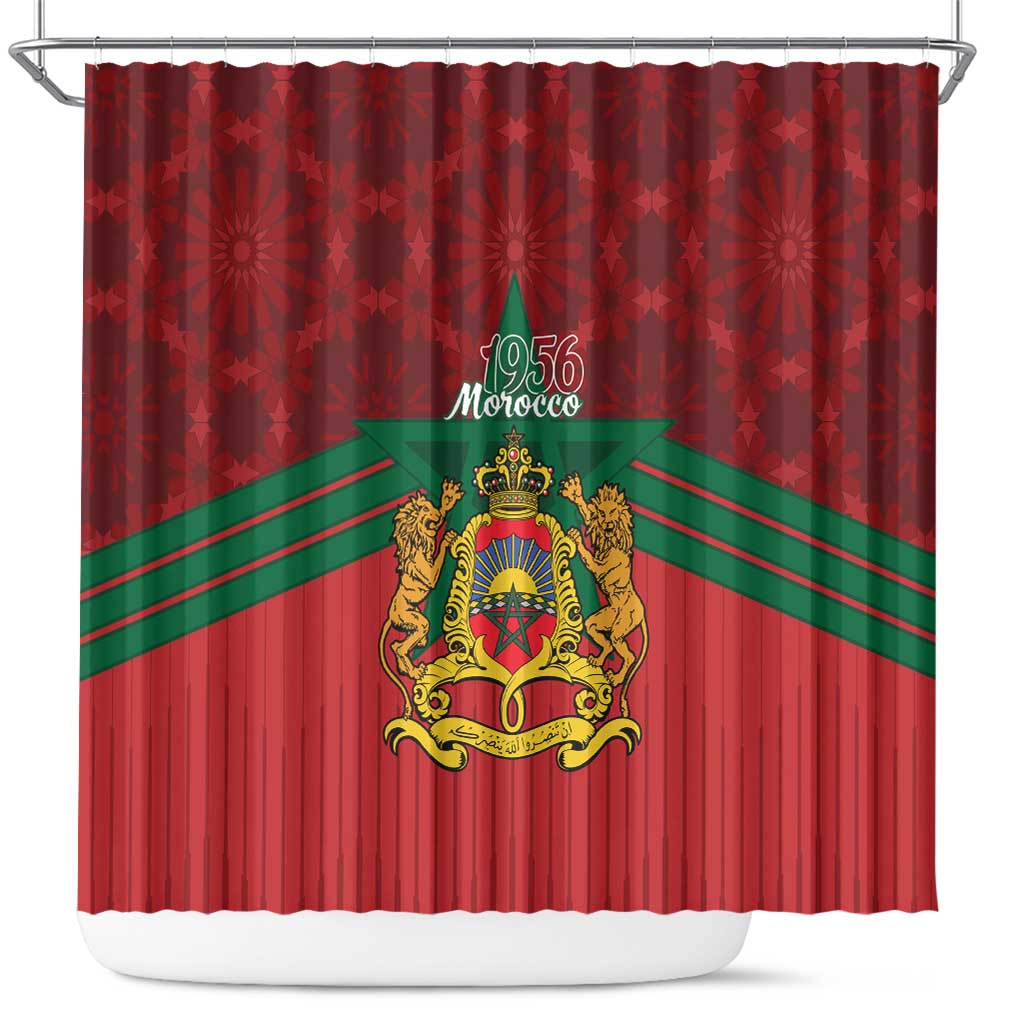 Morocco Independence Day Shower Curtain 1956 Proud Islamic Pattern LT14