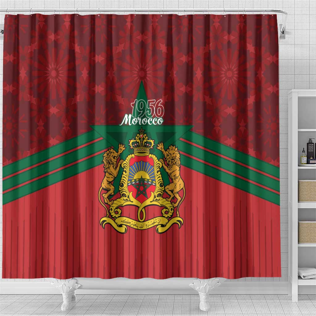 Morocco Independence Day Shower Curtain 1956 Proud Islamic Pattern LT14
