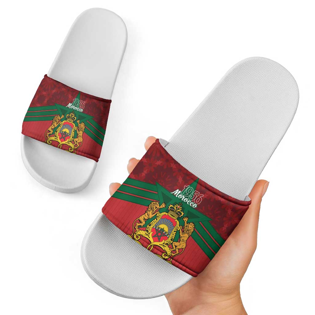 Morocco Independence Day Slide Sandals 1956 Proud Islamic Pattern LT14
