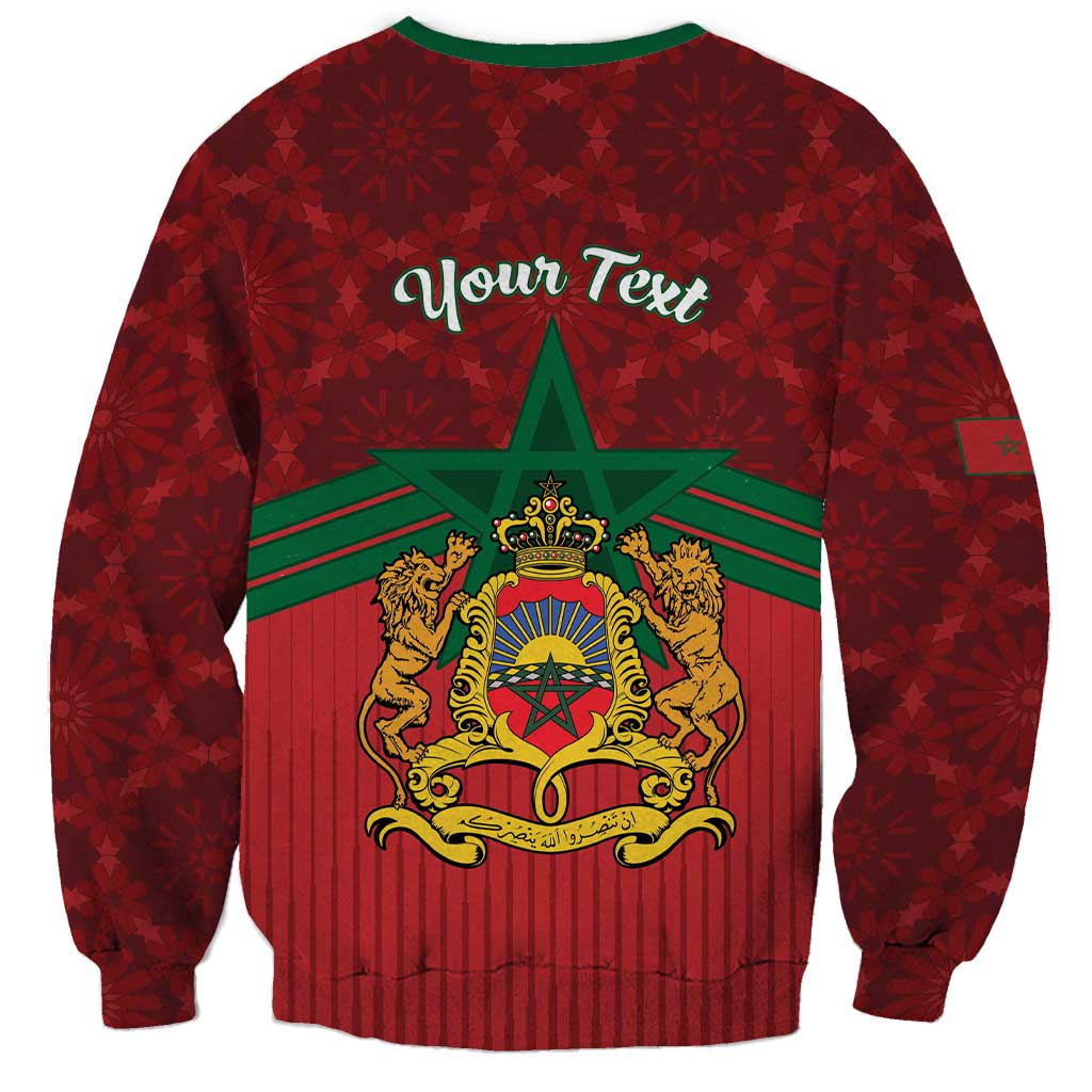 Personalized Morocco Independence Day Sweatshirt 1956 Proud Islamic Pattern - Wonder Print Shop