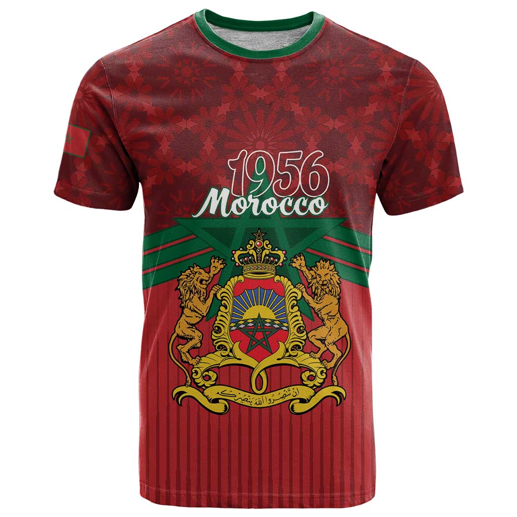 Personalized Morocco Independence Day T Shirt 1956 Proud Islamic Pattern - Wonder Print Shop