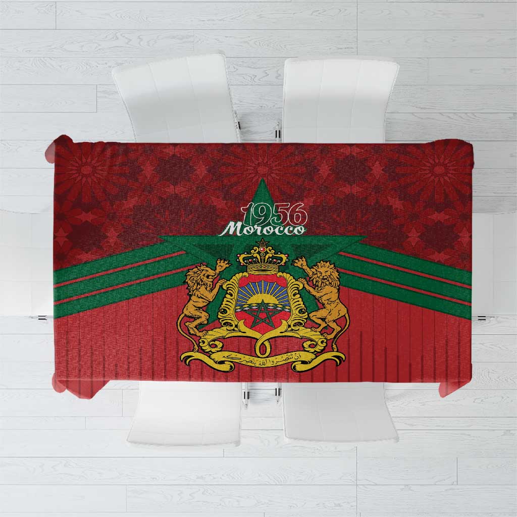 Morocco Independence Day Tablecloth 1956 Proud Islamic Pattern LT14
