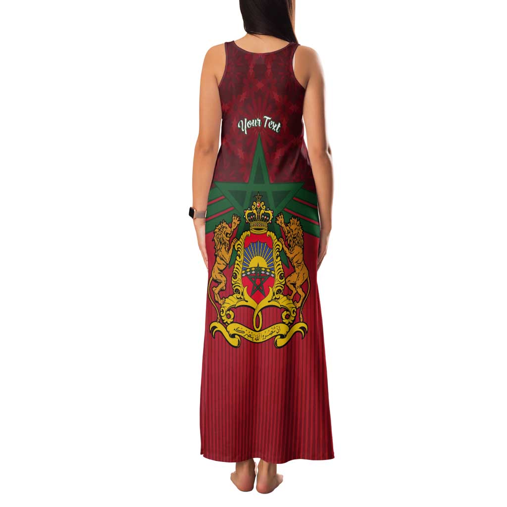 Personalized Morocco Independence Day Tank Maxi Dress 1956 Proud Islamic Pattern - Wonder Print Shop