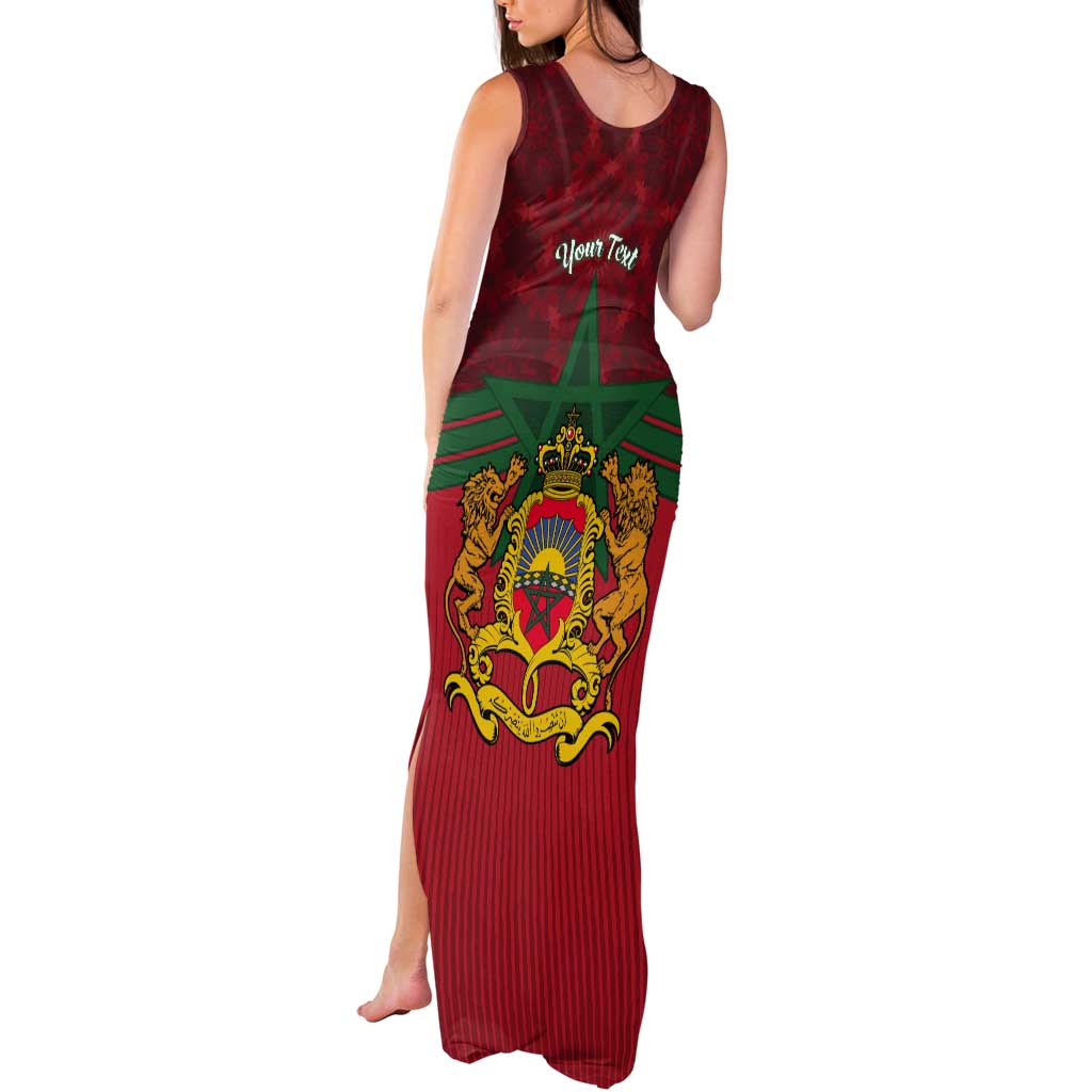 Personalized Morocco Independence Day Tank Maxi Dress 1956 Proud Islamic Pattern - Wonder Print Shop