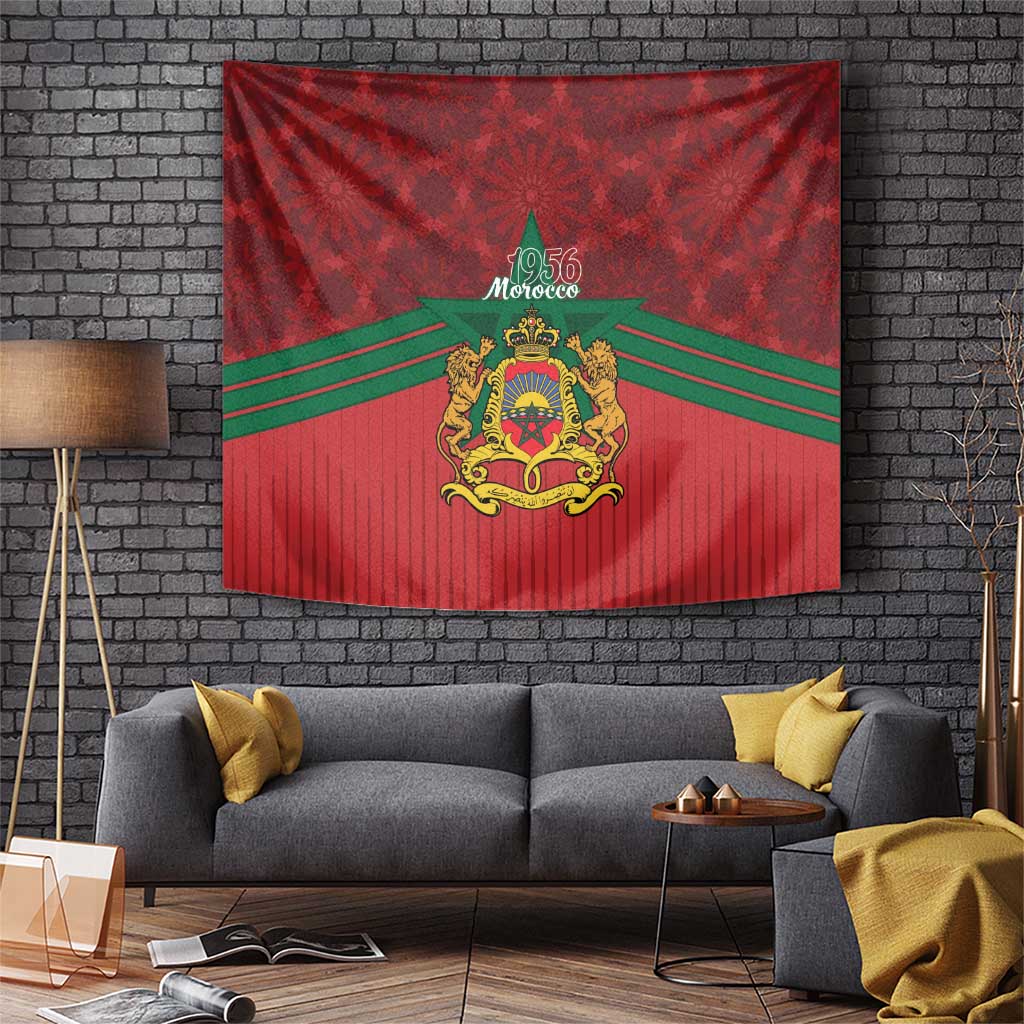 Morocco Independence Day Tapestry 1956 Proud Islamic Pattern LT14