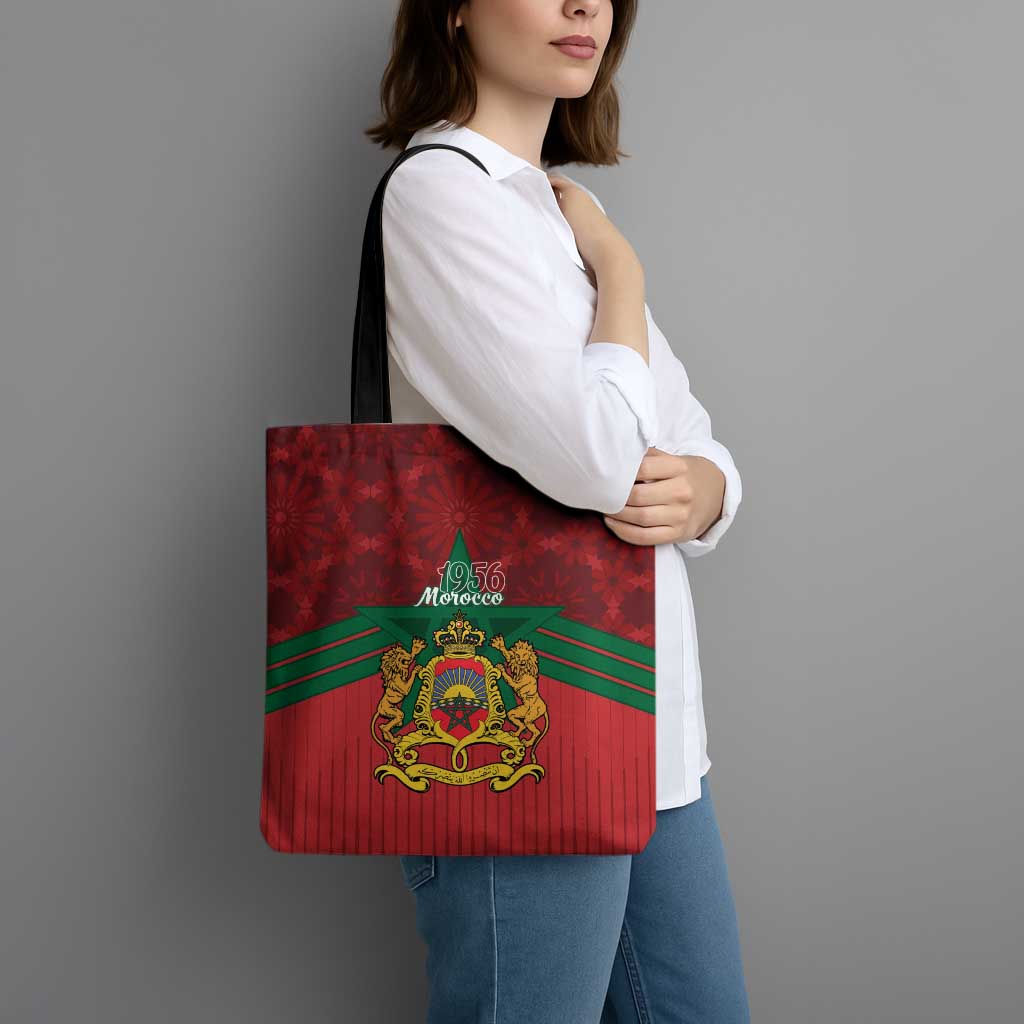 Morocco Independence Day Tote Bag 1956 Proud Islamic Pattern LT14