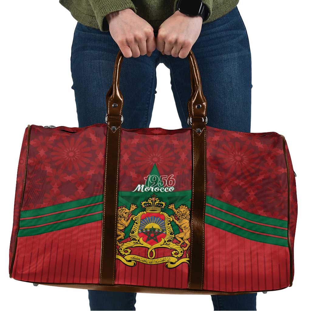Morocco Independence Day Travel Bag 1956 Proud Islamic Pattern - Wonder Print Shop