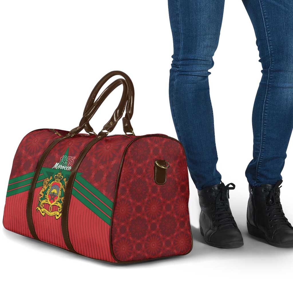 Morocco Independence Day Travel Bag 1956 Proud Islamic Pattern - Wonder Print Shop