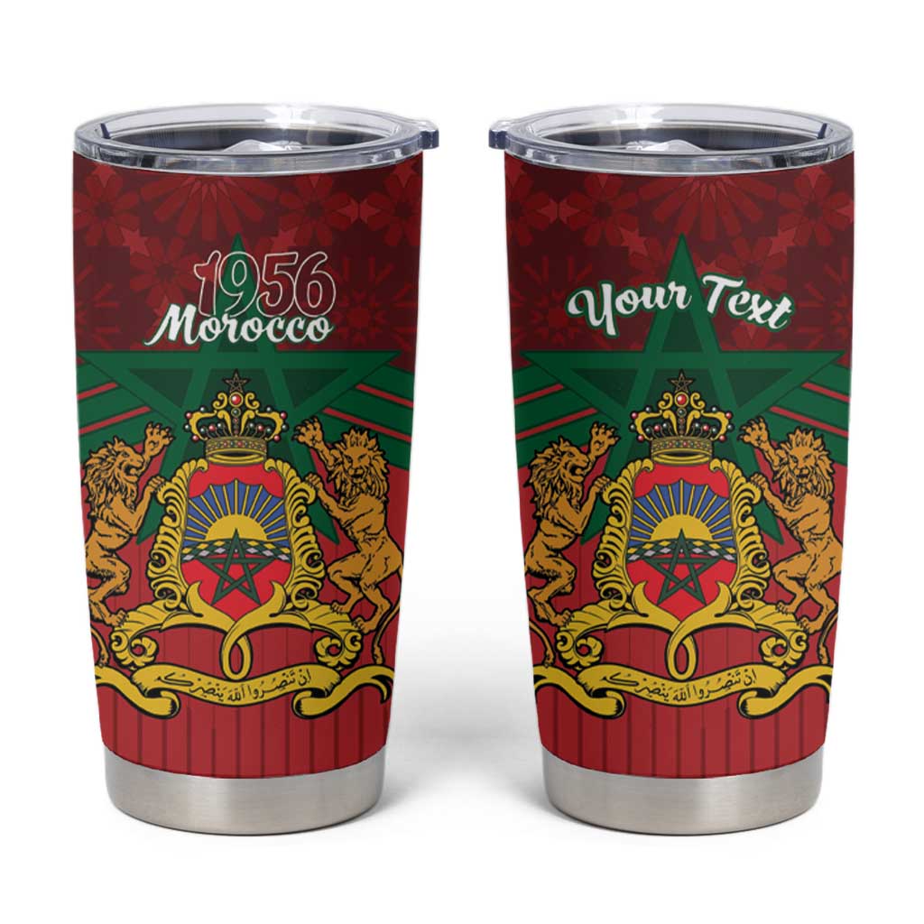 Personalized Morocco Independence Day Tumbler Cup 1956 Proud Islamic Pattern LT14