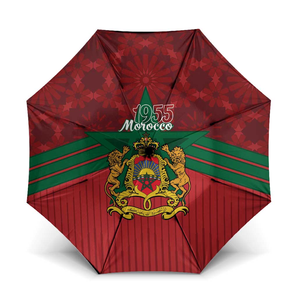 Morocco Independence Day Umbrella 1956 Proud Islamic Pattern - Wonder Print Shop