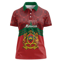 Personalized Morocco Independence Day Women Polo Shirt 1956 Proud Islamic Pattern - Wonder Print Shop