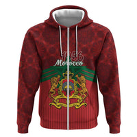 Personalized Morocco Independence Day Zip Hoodie 1956 Proud Islamic Pattern - Wonder Print Shop
