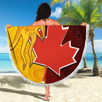 Australia And Canada Soccer Beach Blanket Matildas Combine Canucks Together - Wonder Print Shop