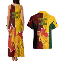 Australia And Canada Soccer Couples Matching Tank Maxi Dress and Hawaiian Shirt Matildas Combine Canucks Together - Wonder Print Shop