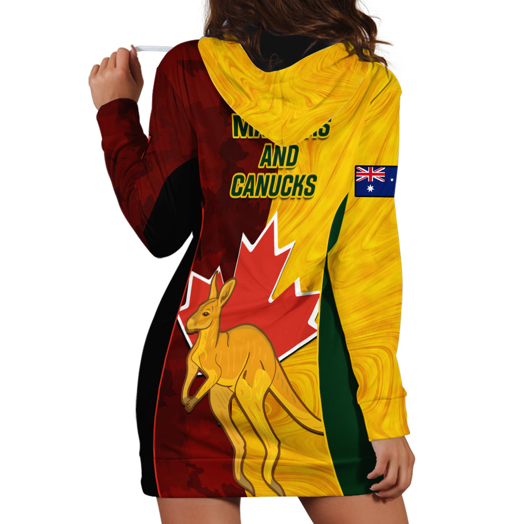 Australia And Canada Soccer Hoodie Dress Matildas Combine Canucks Together - Wonder Print Shop