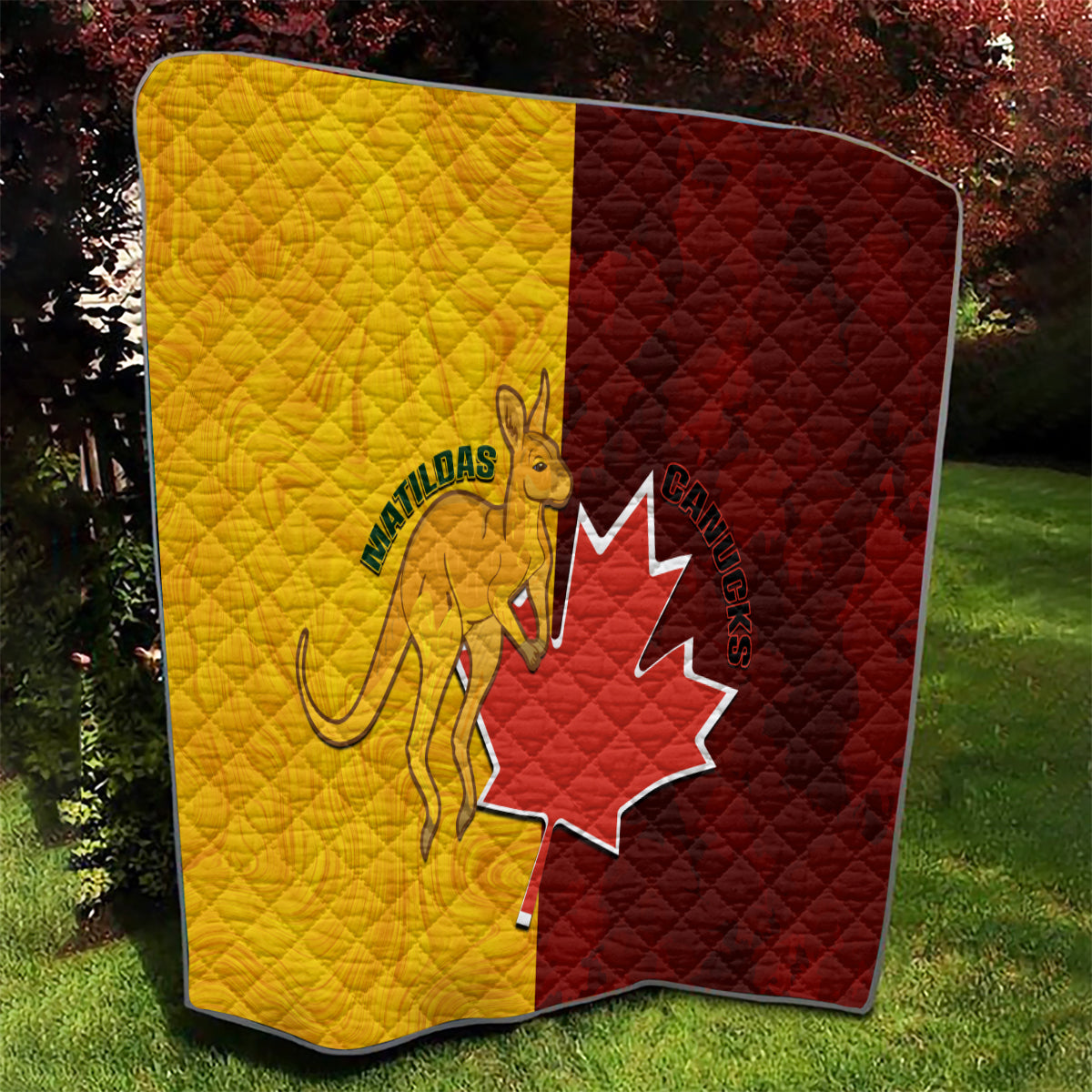 Australia And Canada Soccer Quilt Matildas Combine Canucks Together - Wonder Print Shop