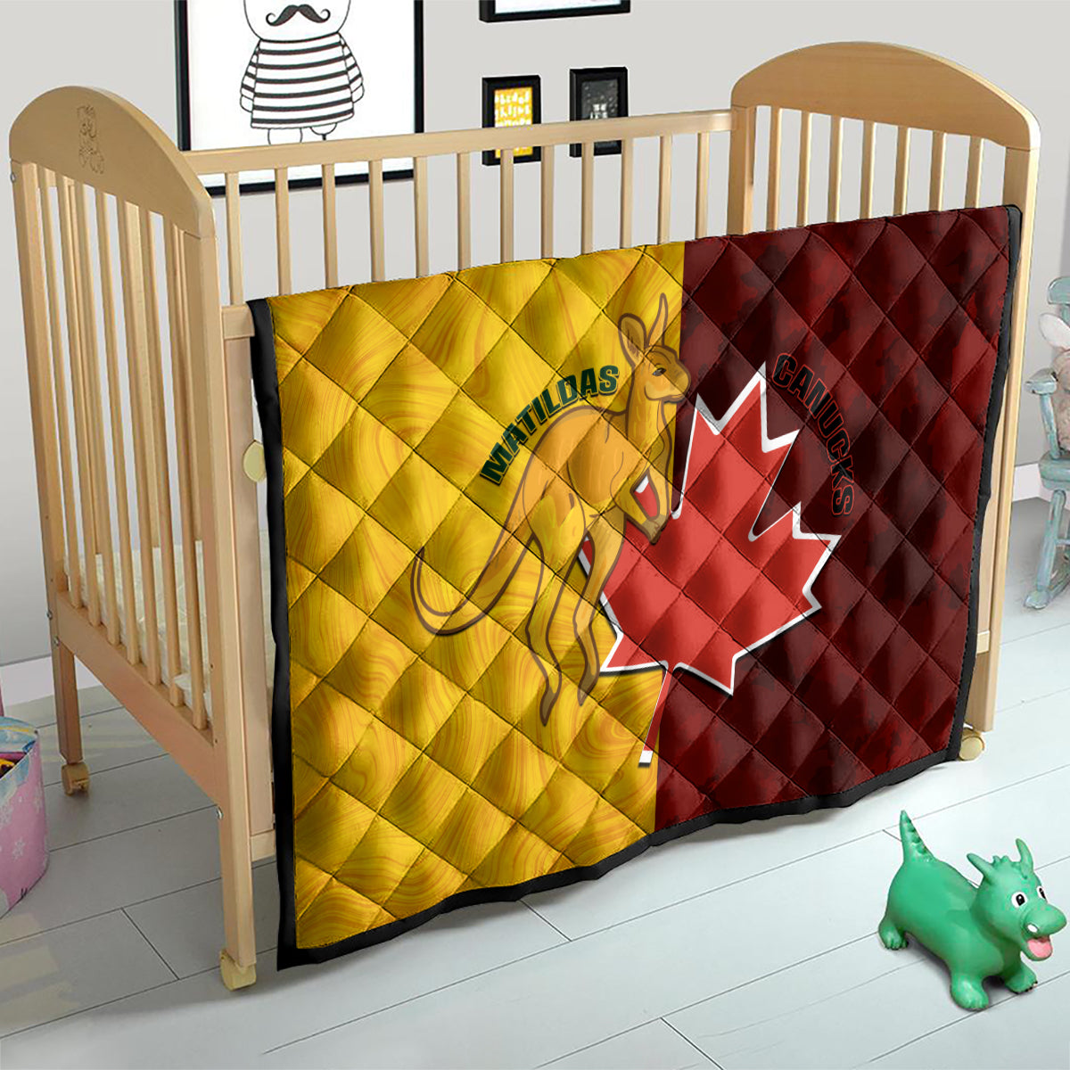 Australia And Canada Soccer Quilt Matildas Combine Canucks Together - Wonder Print Shop