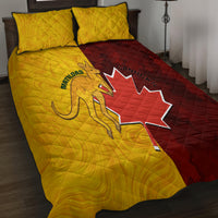 Australia And Canada Soccer Quilt Bed Set Matildas Combine Canucks Together - Wonder Print Shop