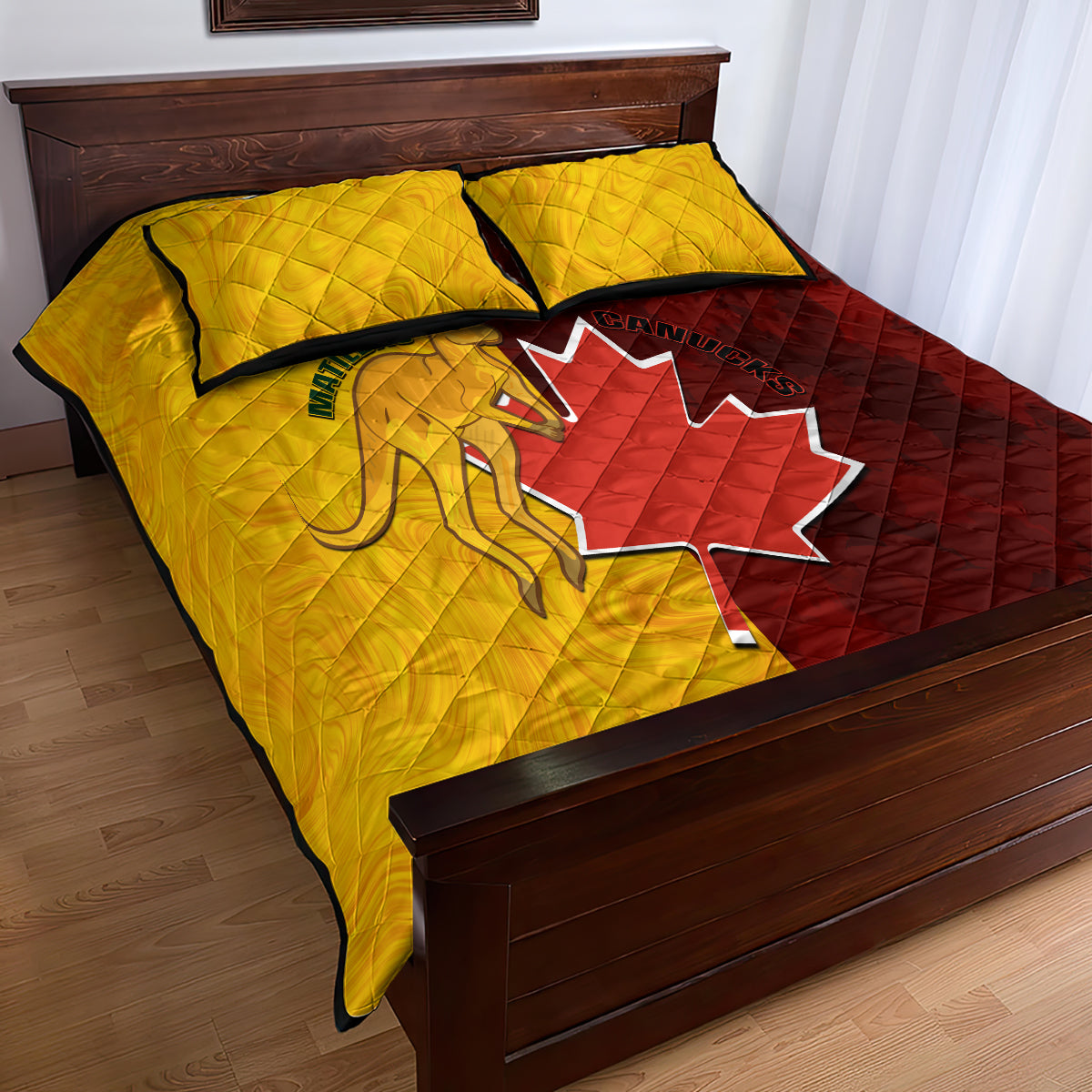 Australia And Canada Soccer Quilt Bed Set Matildas Combine Canucks Together - Wonder Print Shop
