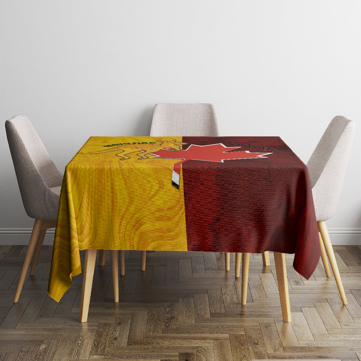 Australia And Canada Soccer Tablecloth Matildas Combine Canucks Together - Wonder Print Shop