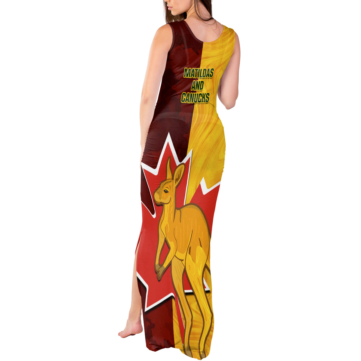 Australia And Canada Soccer Tank Maxi Dress Matildas Combine Canucks Together - Wonder Print Shop