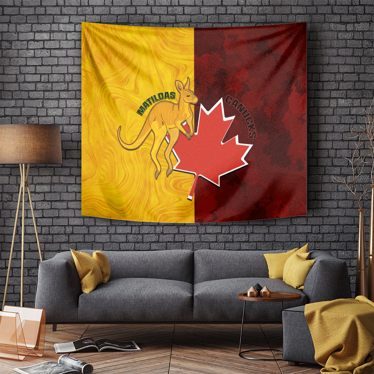 Australia And Canada Soccer Tapestry Matildas Combine Canucks Together - Wonder Print Shop