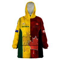 Australia And Canada Soccer Wearable Blanket Hoodie Matildas Combine Canucks Together - Wonder Print Shop